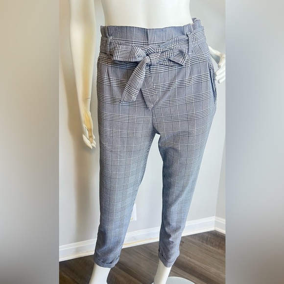 Zara Trafaluc Plaid Paperbag Waist Pants XS - Picture 3 of 3